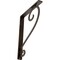 Ekena Millwork Edwards Wrought Iron Bracket, (Single center brace), Antiqued Bronze 1 1/2"W x 10"D x 12"H BKTM01X10X12SEDABZ - alternate 1